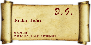 Dutka Iván névjegykártya
