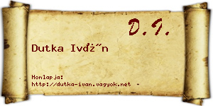 Dutka Iván névjegykártya